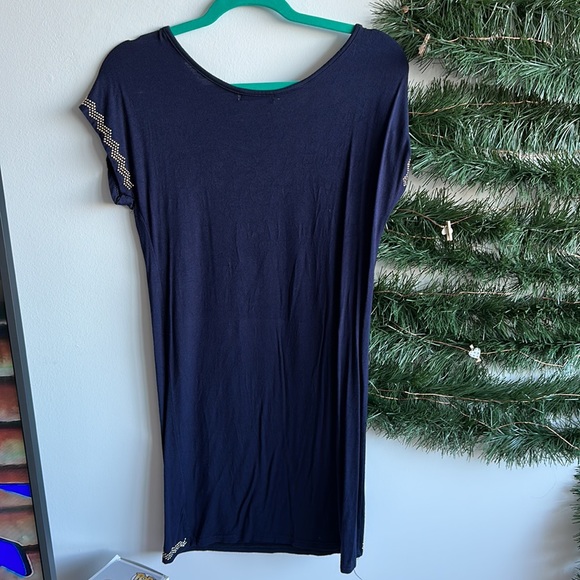 Never worn - navy blue dress with gold details - Picture 4 of 4